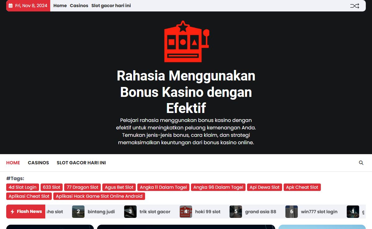 Rahasia Menggunakan Bonus Kasino dengan Efektif - Pelajari rahasia menggunakan bonus kasino dengan efektif untuk meningkatkan peluang kemenangan Anda. Temukan jenis-jenis bonus, cara klaim, dan strategi memaksimalkan keuntungan dari bonus kasino online.