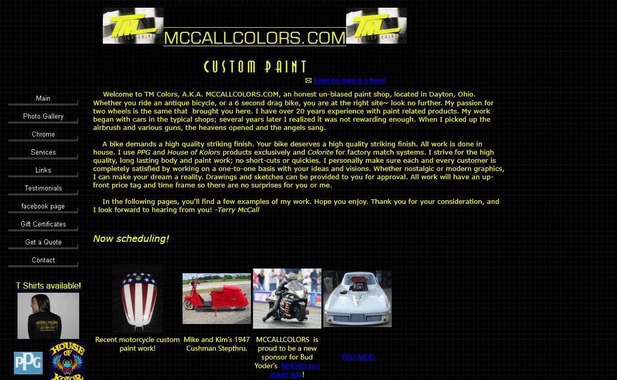 MCCALLCOLORS Custom Motorcycle Paint.
