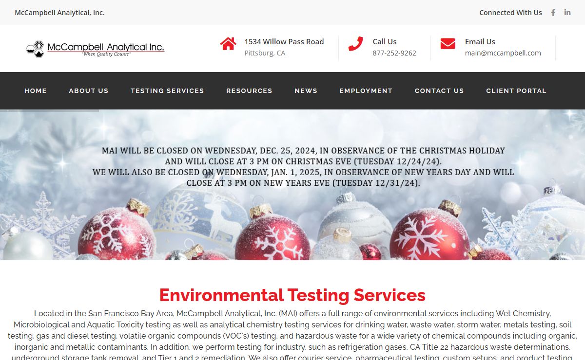 McCampbell Analytical, Inc. - Home