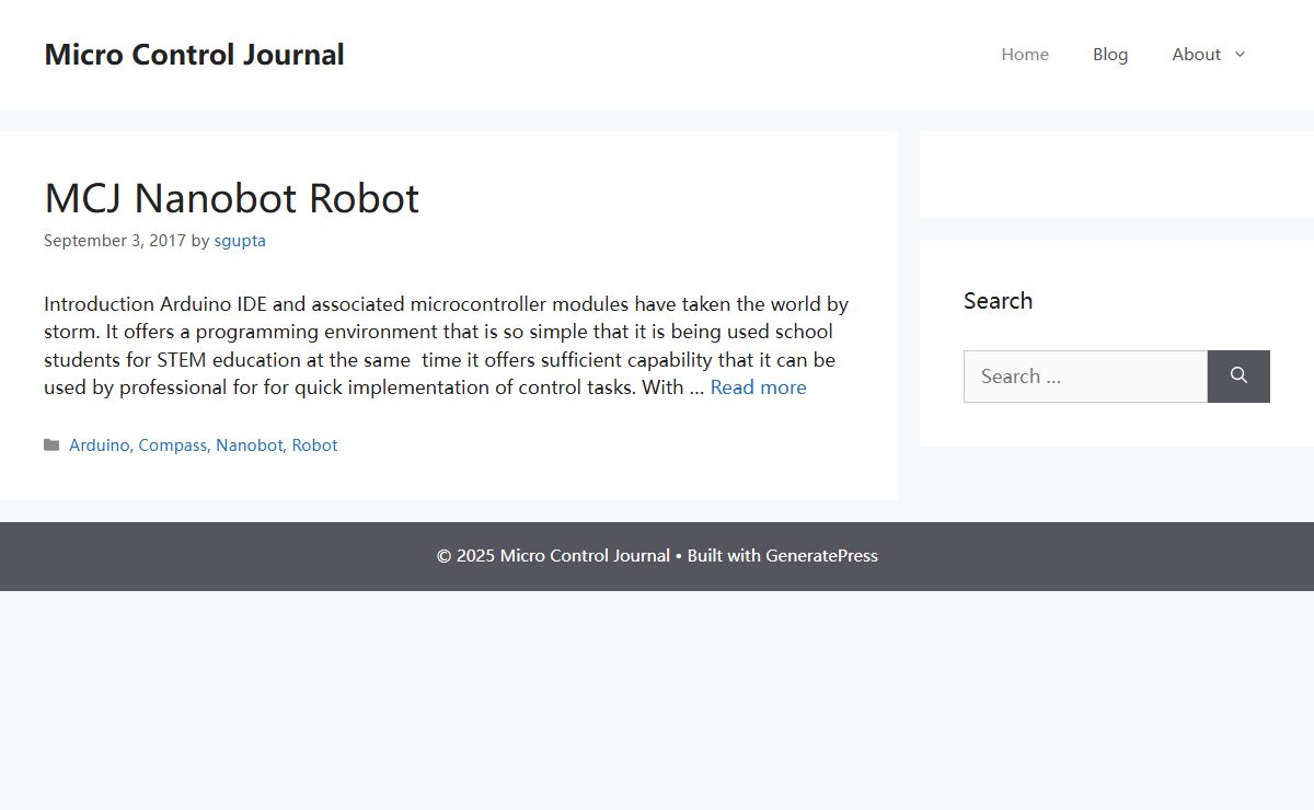 Micro Control Journal – Robotics Embedded Systems & Sensors