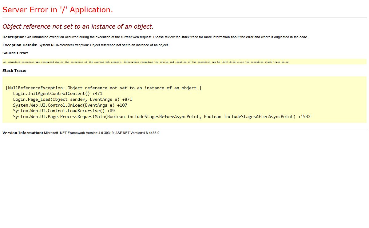 Object reference not set to an instance of an object.