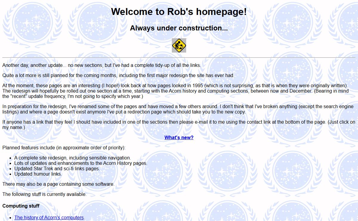 Rob's index page