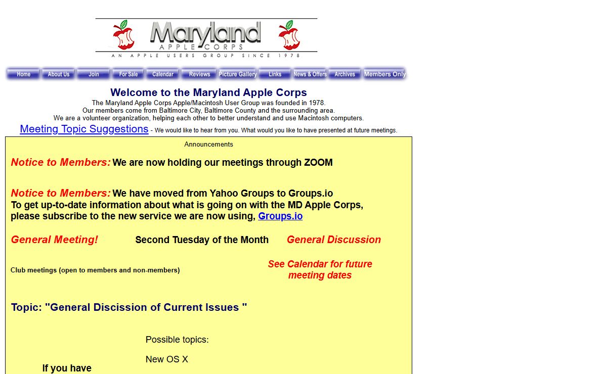 MD Apple Corps Home Page