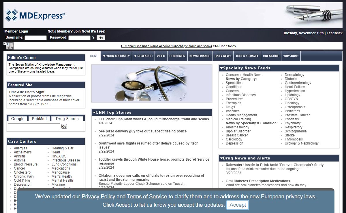 MDExpress: Medical News and Research Portal for Physicians