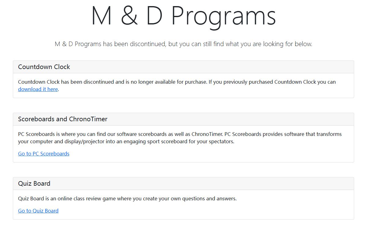 M & D Programs