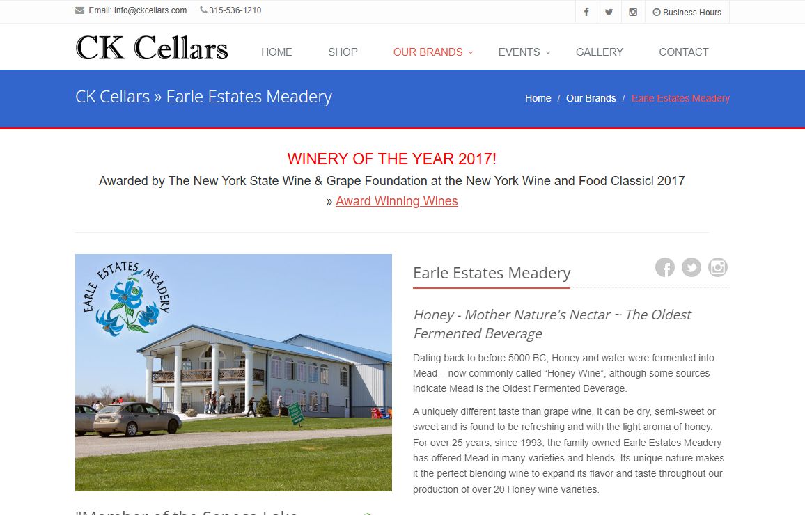 Earle Estates Meadery | Finger Lakes Wine | Torrey Ridge Winery | Award Winning Wines