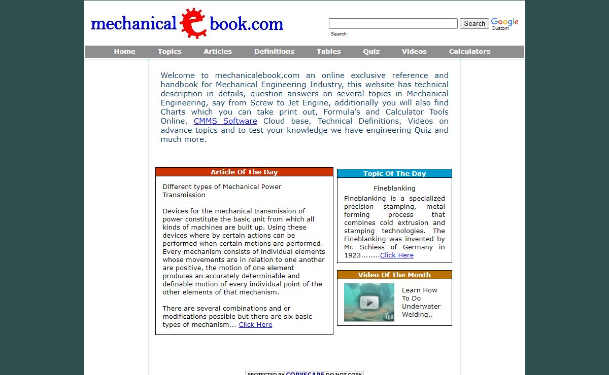 Mechanicalebook.com - Online Guide for Mechanical Industry