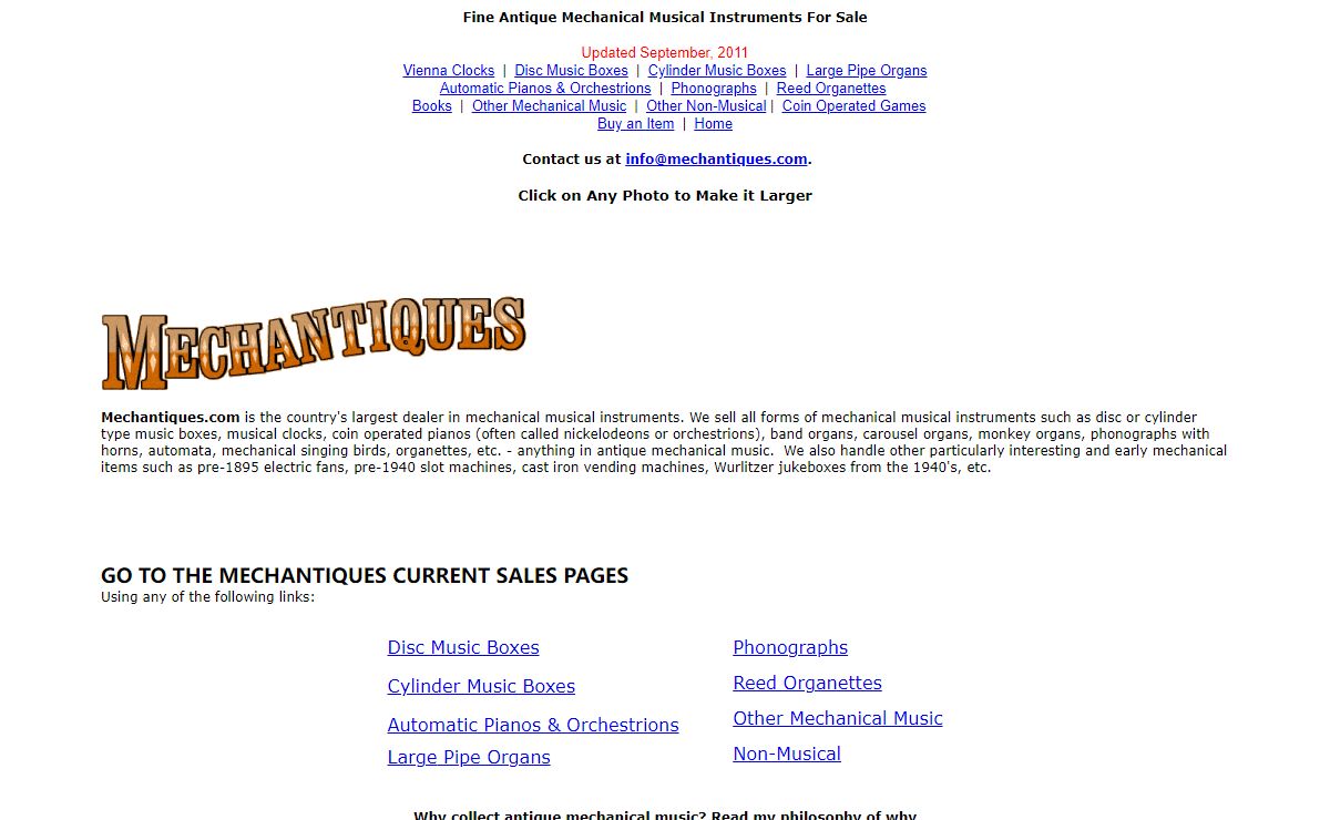 Mechanical Music - antique music boxes for sale