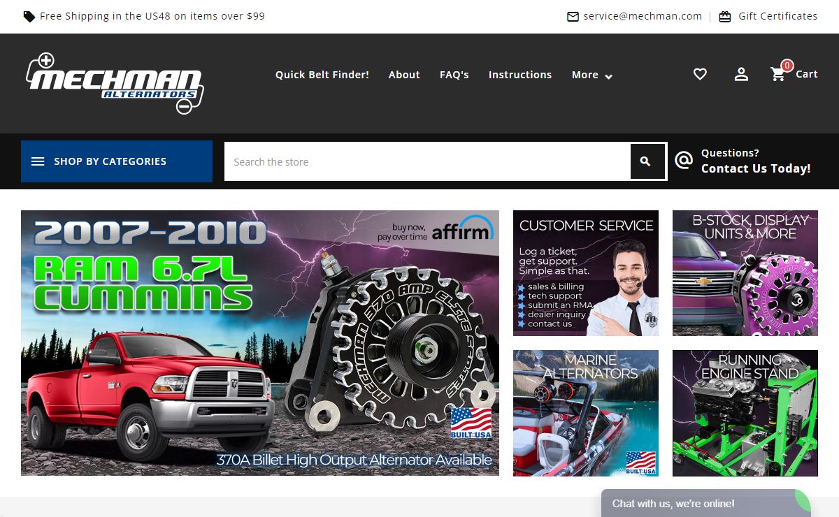 Mechman Alternators | Made in the U.S.A High Output Alternators | Call 1-888-MECHMAN