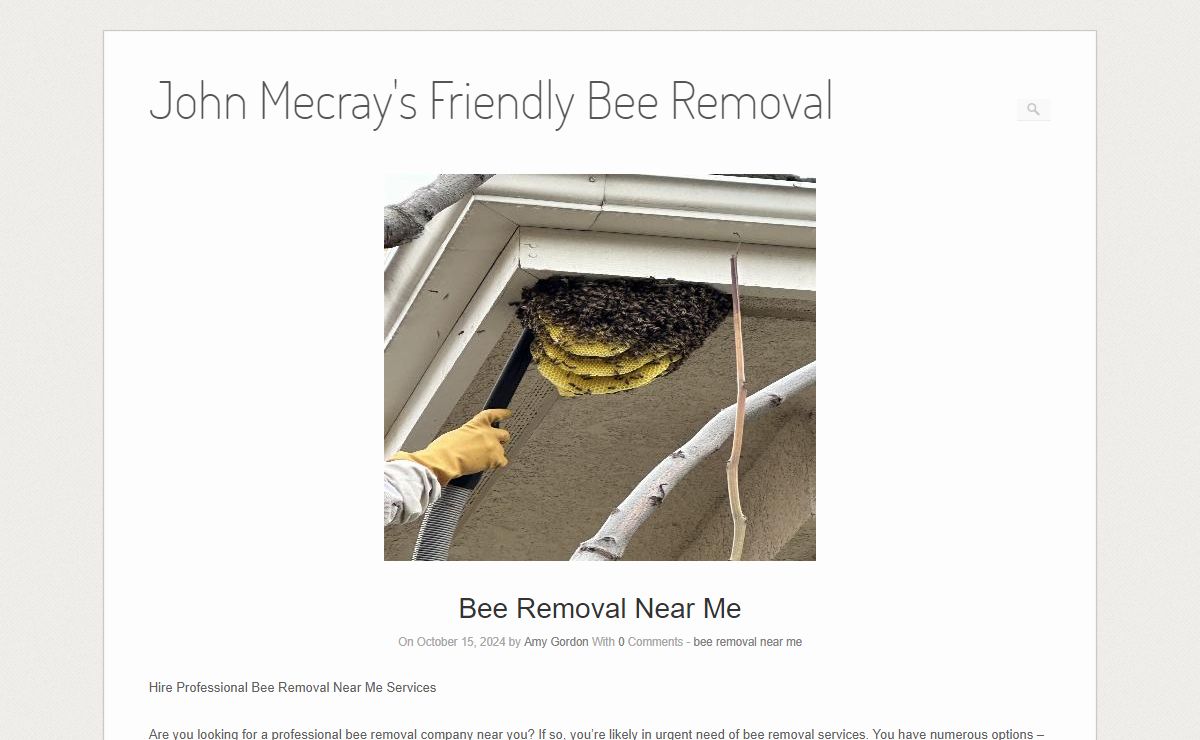 John Mecray's Friendly Bee Removal -