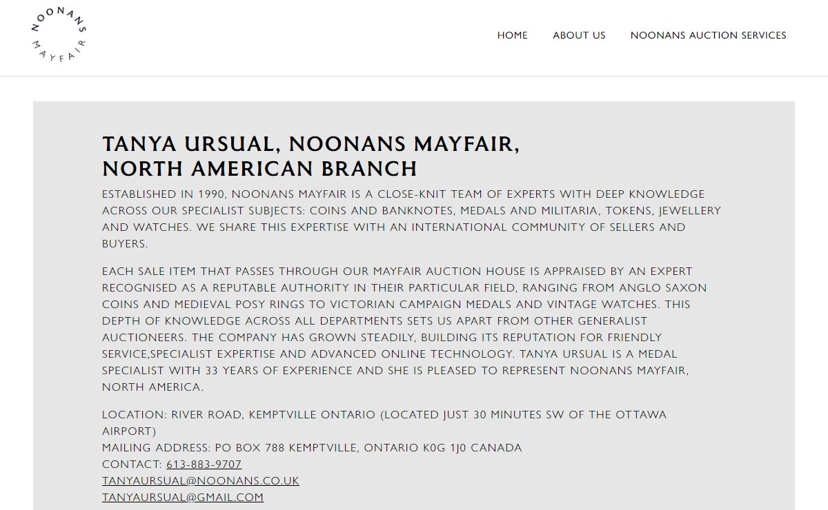 Tanya Ursual, Noonans Mayfair, North American Branch