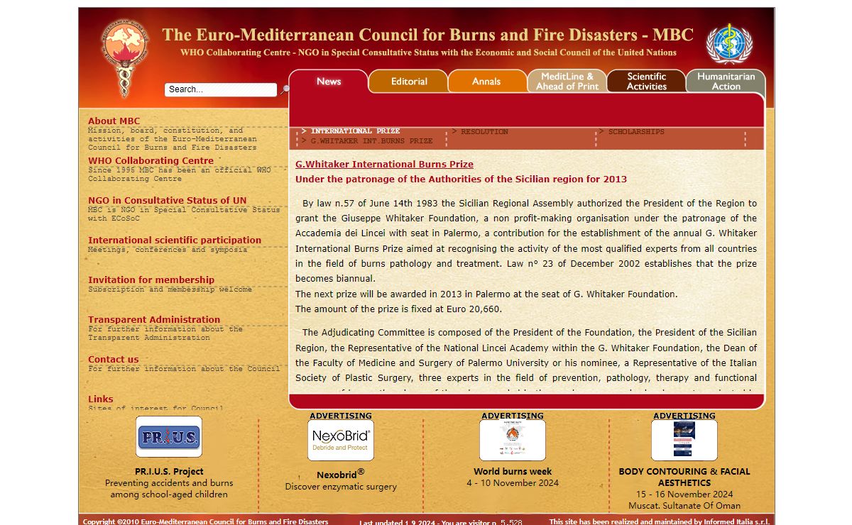 The Euro-Mediterranean Council for Burns and Fire Disasters - WHO Collaborating Centre