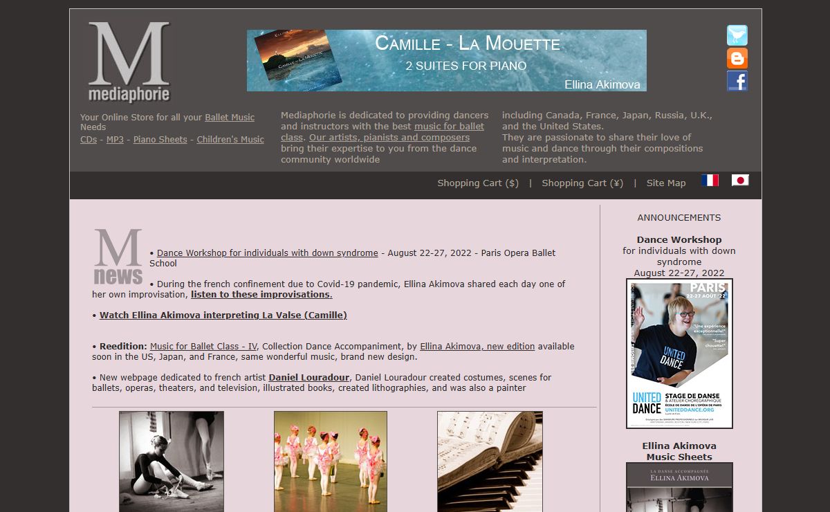 Music for Ballet Class, CDs, MP3, Piano Sheets, Children's Music by Mediaphorie