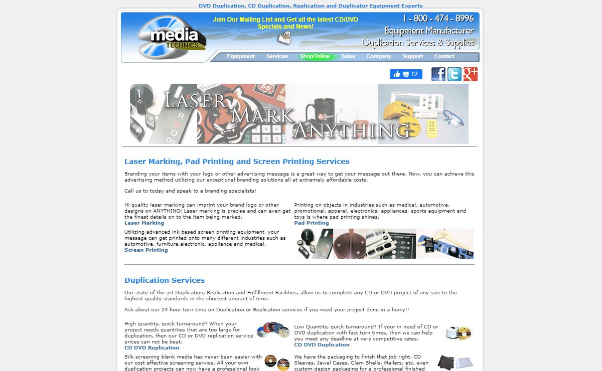 DVD Duplication Services, CD Replication, Fulfillment, Laser Marking, Pad Printing, Screen Printing Services