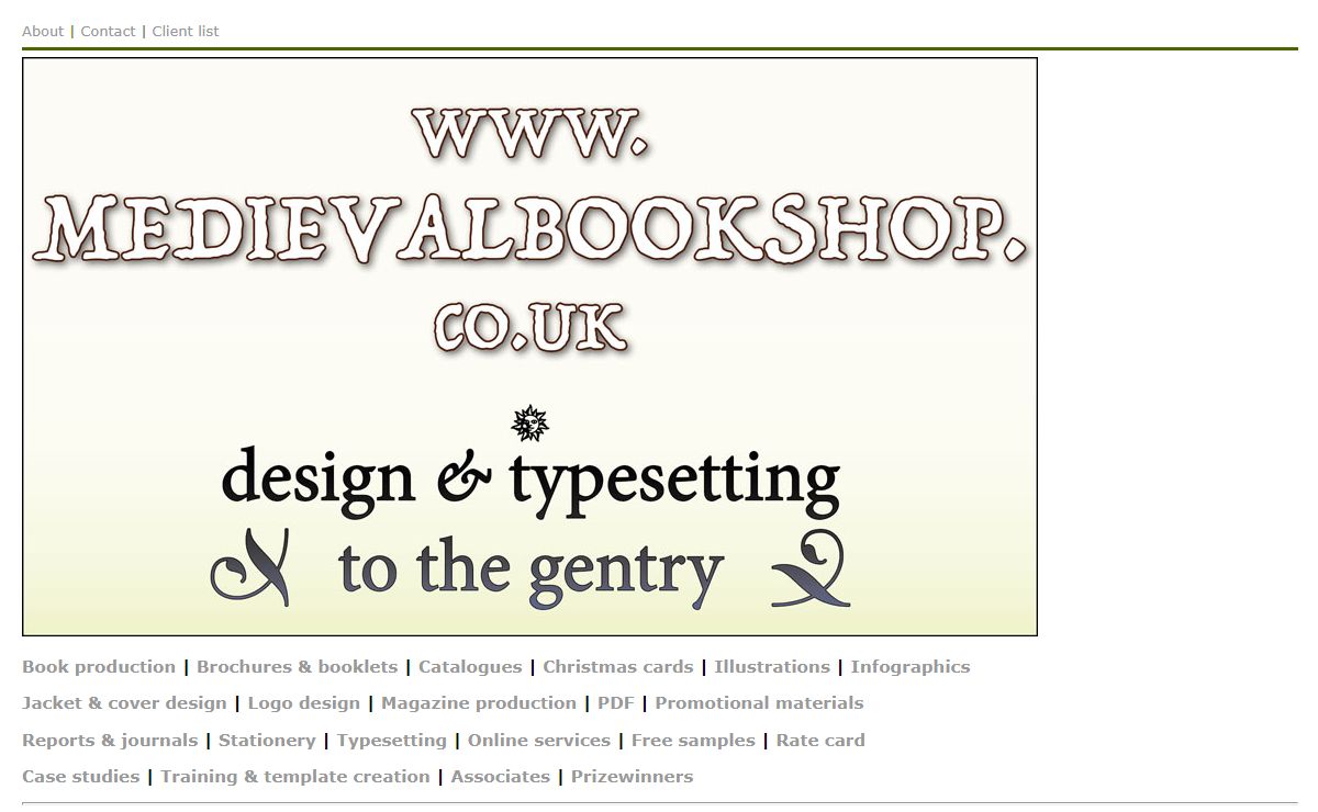 Medievalbookshop — Graphic Design & Typesetting service