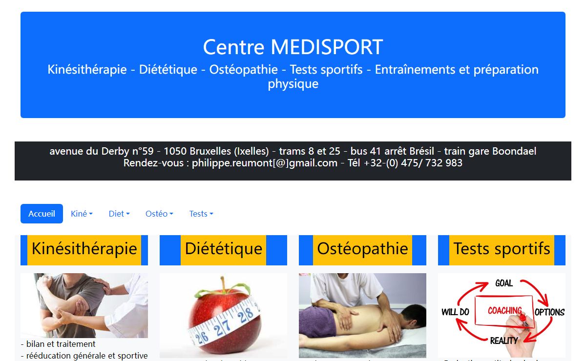 MEDISPORT Consultations kinésitherapie - ostéopathie - diététique - tests et entrainement sportif