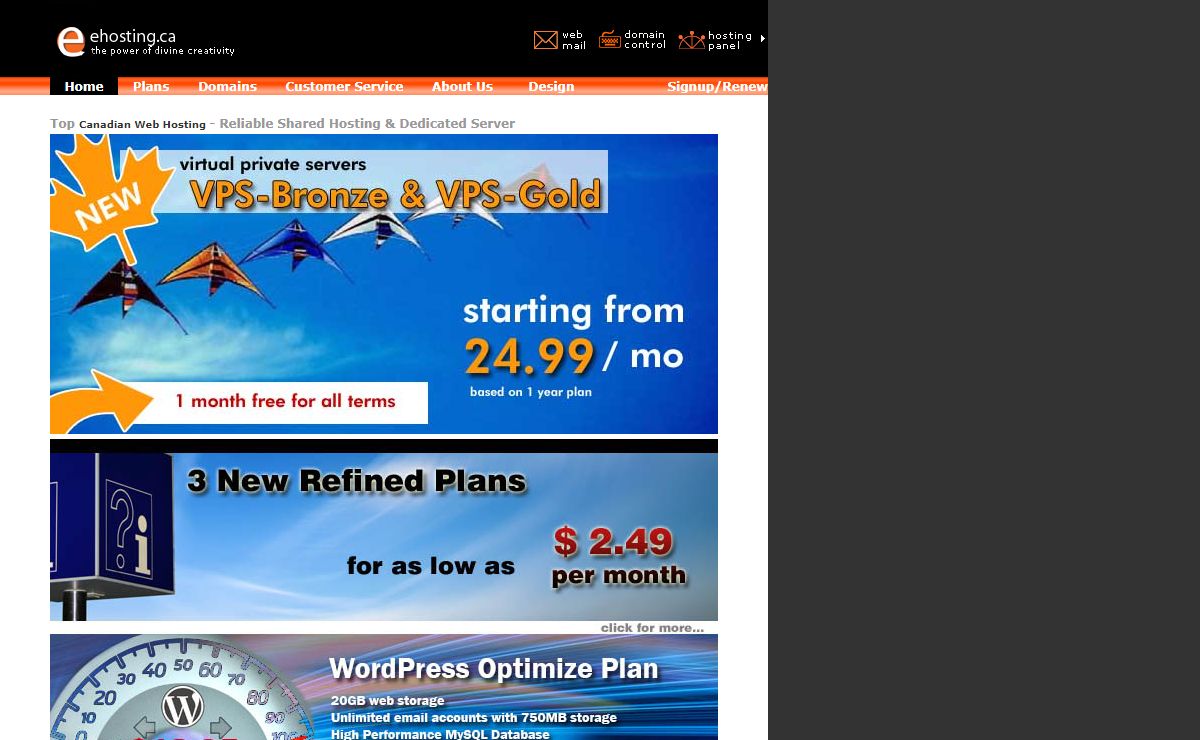 Canada Web Hosting, Canadian Dedicated Hosting, Domain Registration