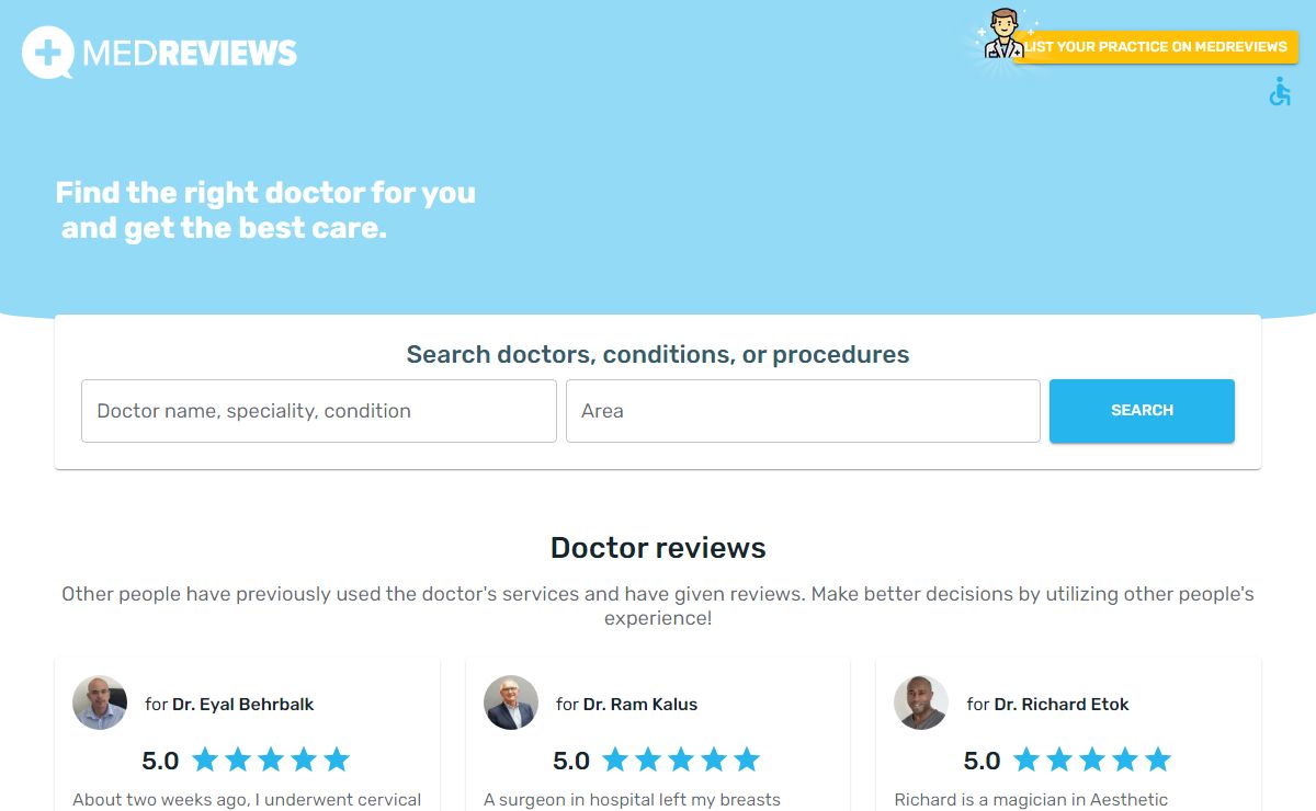 Read reviews of other patients and find the right doctor for you | MedReviews