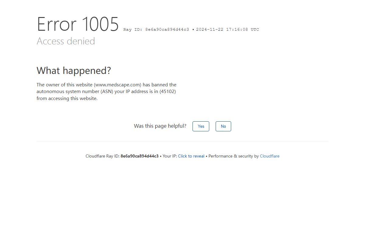 Access denied | www.medscape.com used Cloudflare to restrict access