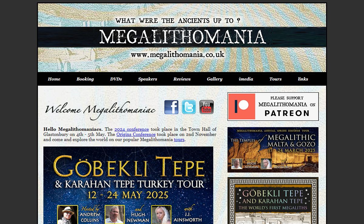 Megalithomania Conference, Tours, Youtube, Information, Explorations