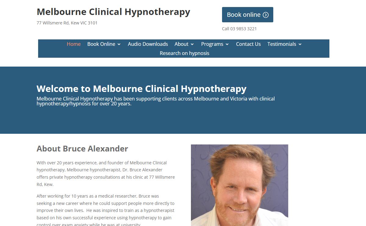 Clinical Hypnotherapy - Melbourne - Bruce Alexander