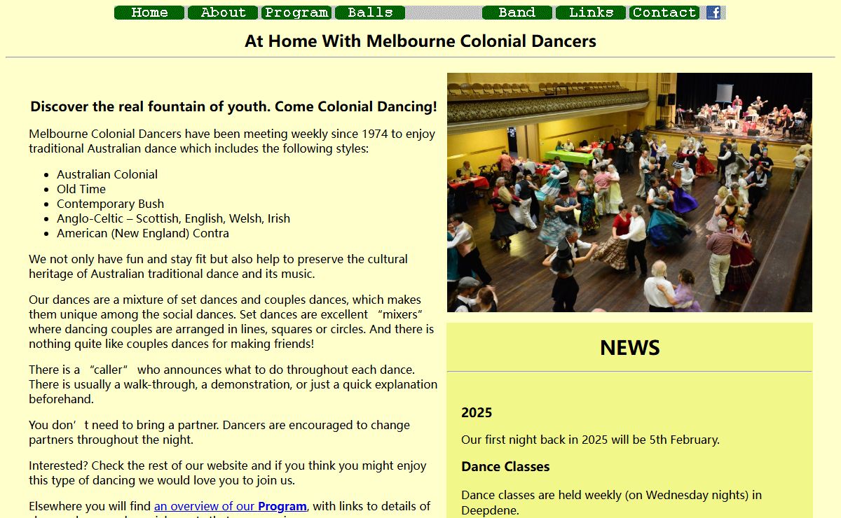 Melbourne Colonial Dancers - Home