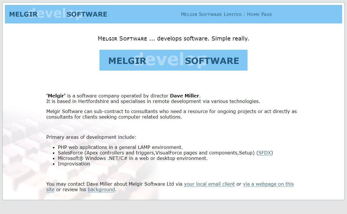 Melgir Software Limited - Home page