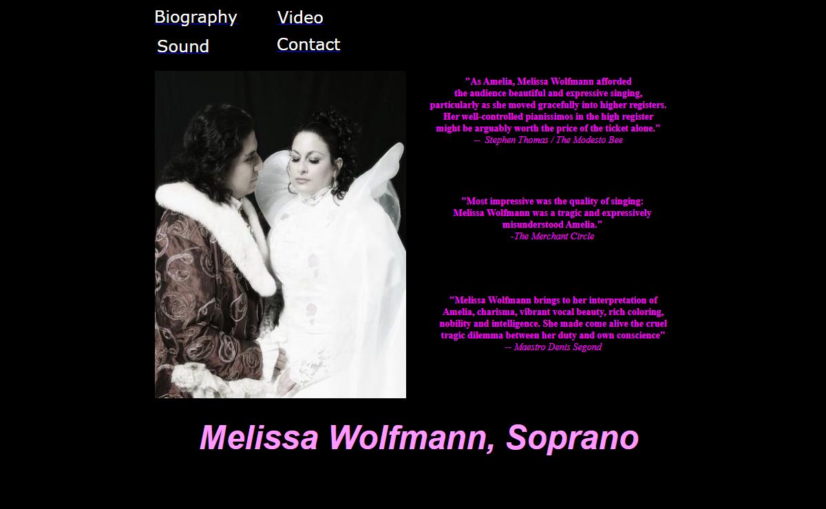 Melissa Wolfmann, Lirico-Spinto Soprano