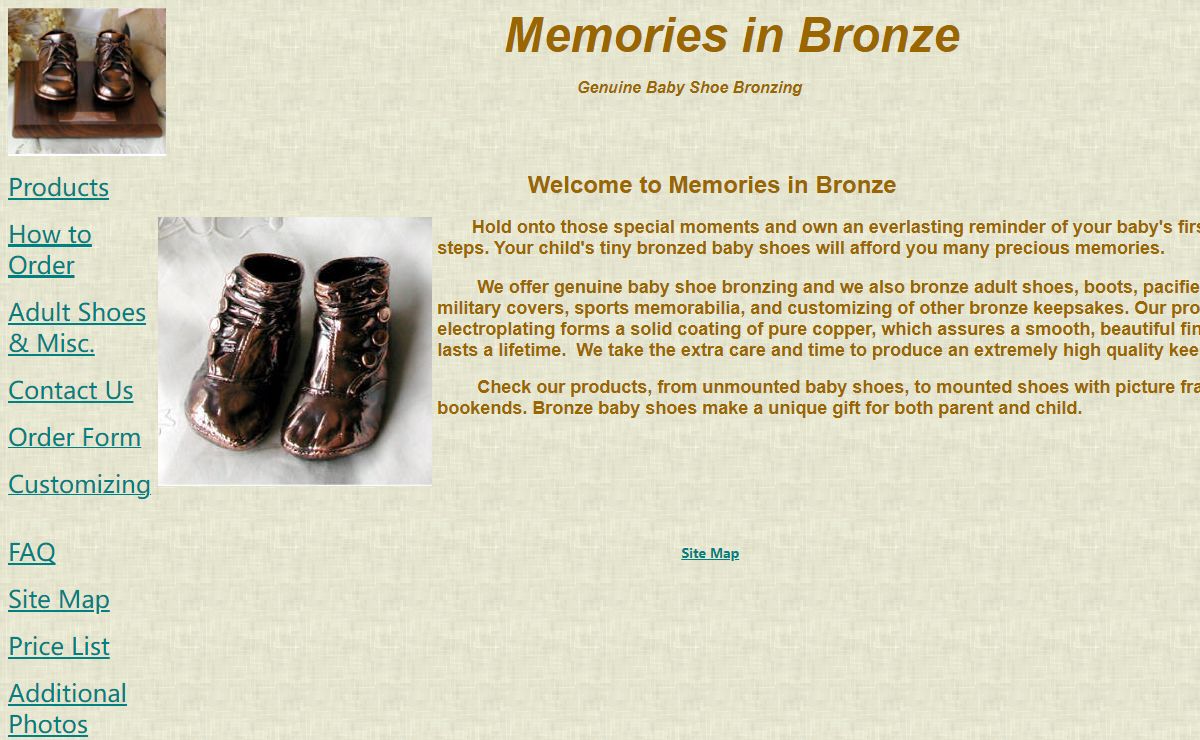 Memories in Bronze - Baby shoe bronzing, bronze adult shoes, hats, boots and more