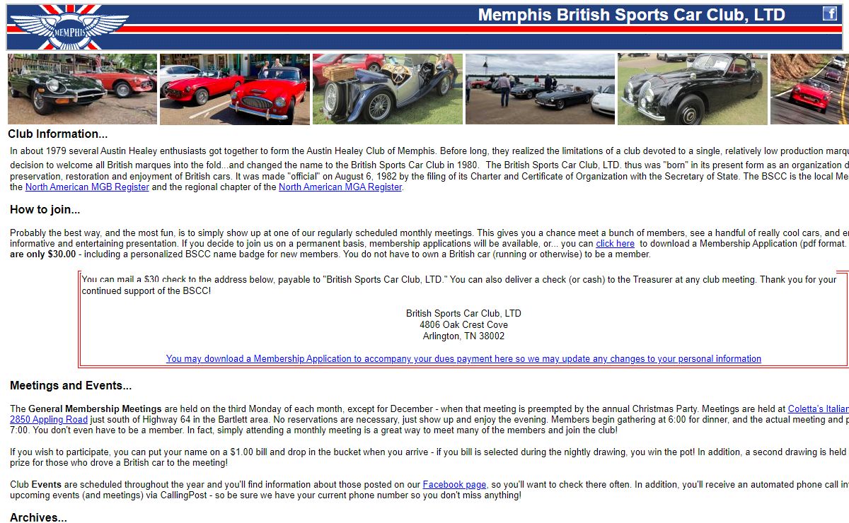 Memphis British Sports Car Club, LTD