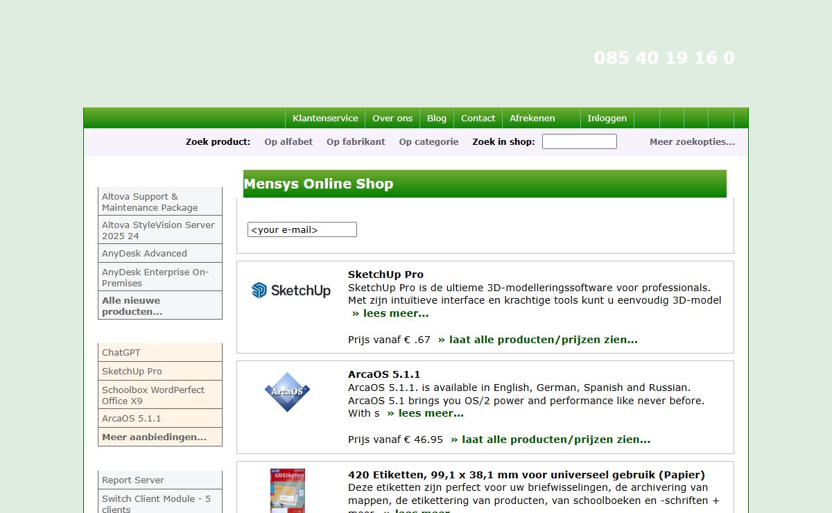 Mensys Home Page