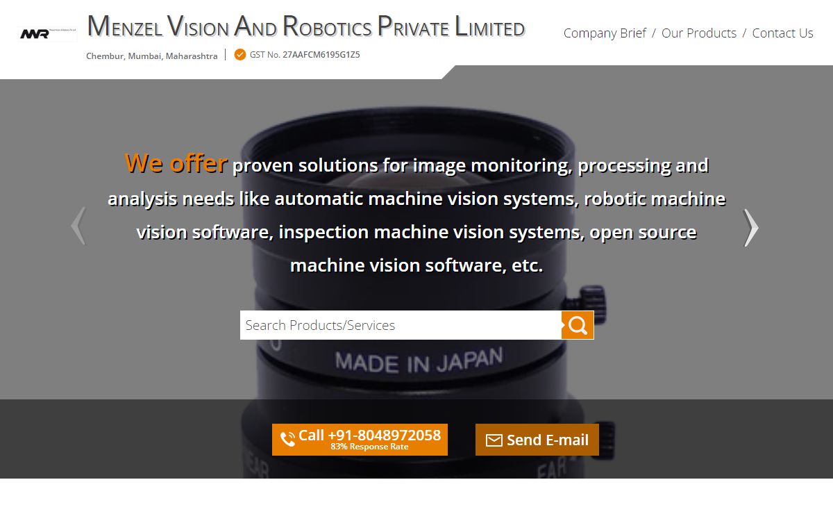 Automatic Machine Vision Systems - Robotic Machine Vision Software, Inspection Machine Vision Systems, Open Source Machine Vision Software and Menzel Vision & Robotics Pvt Ltd India