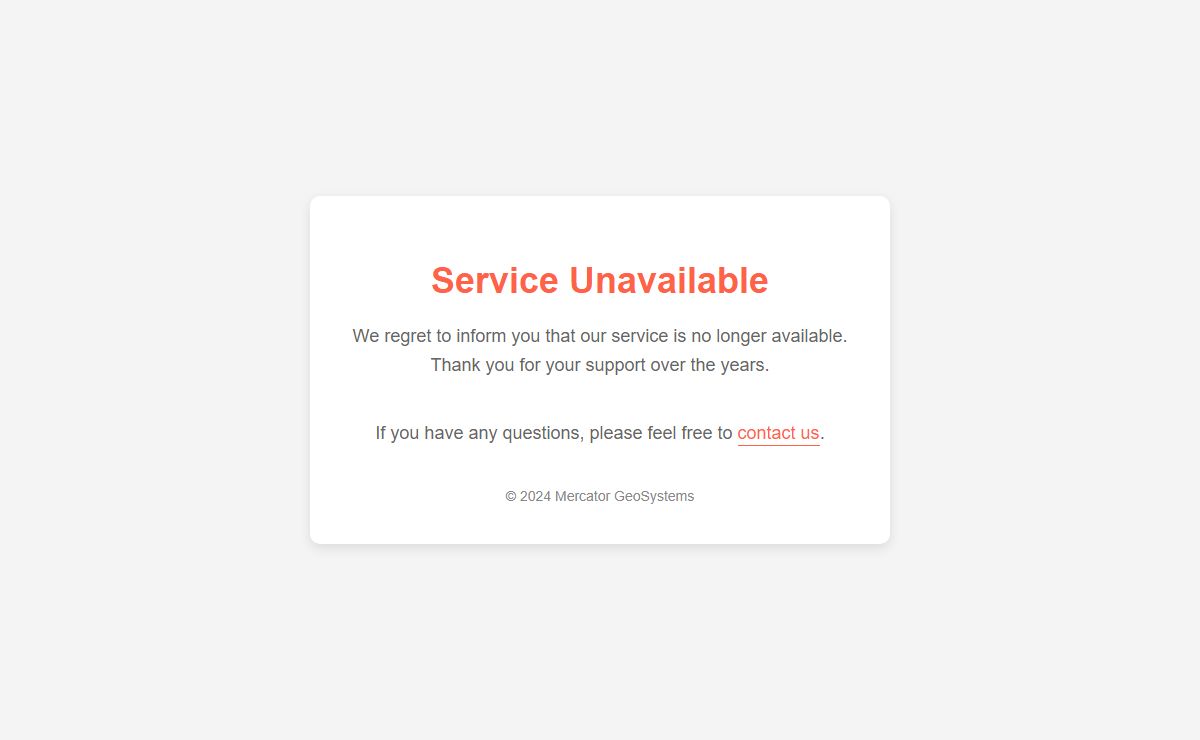 Service No Longer Available