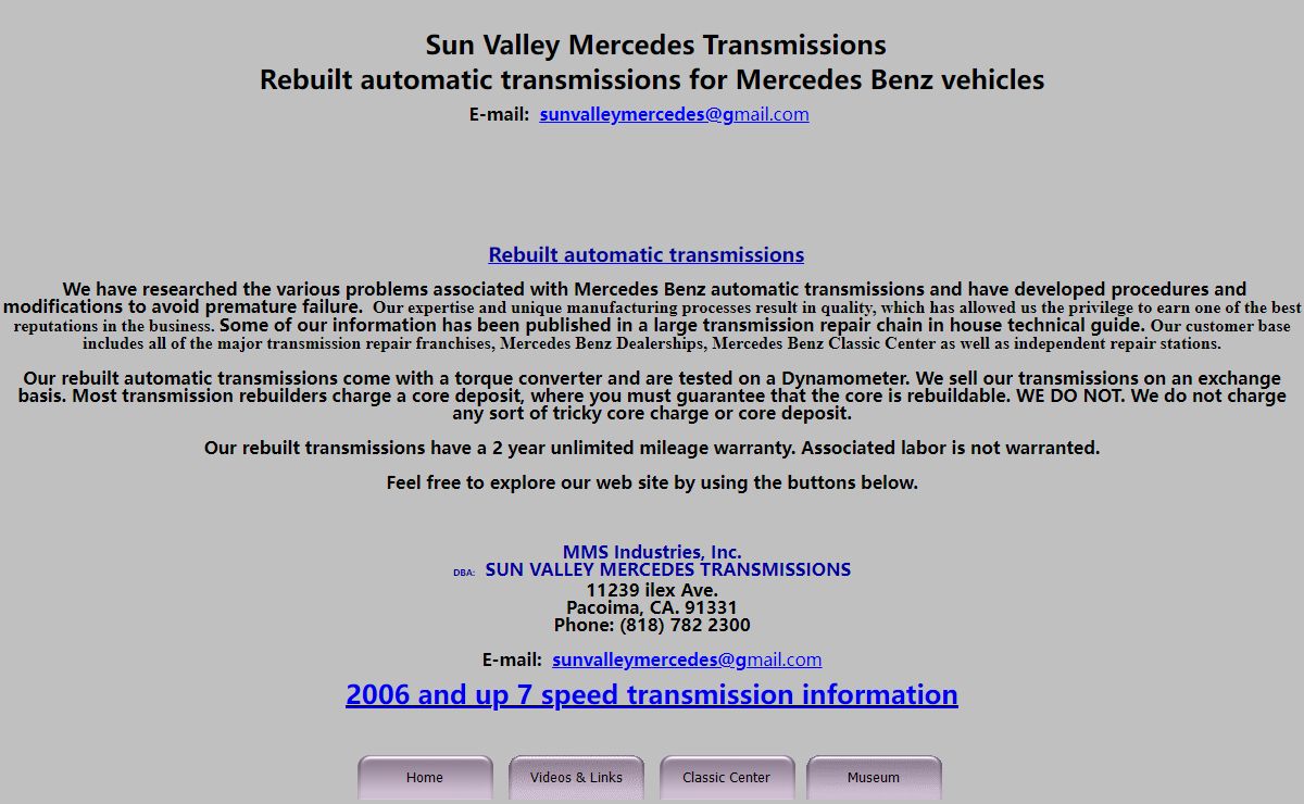 Sun Valley Mercedes Transmissions