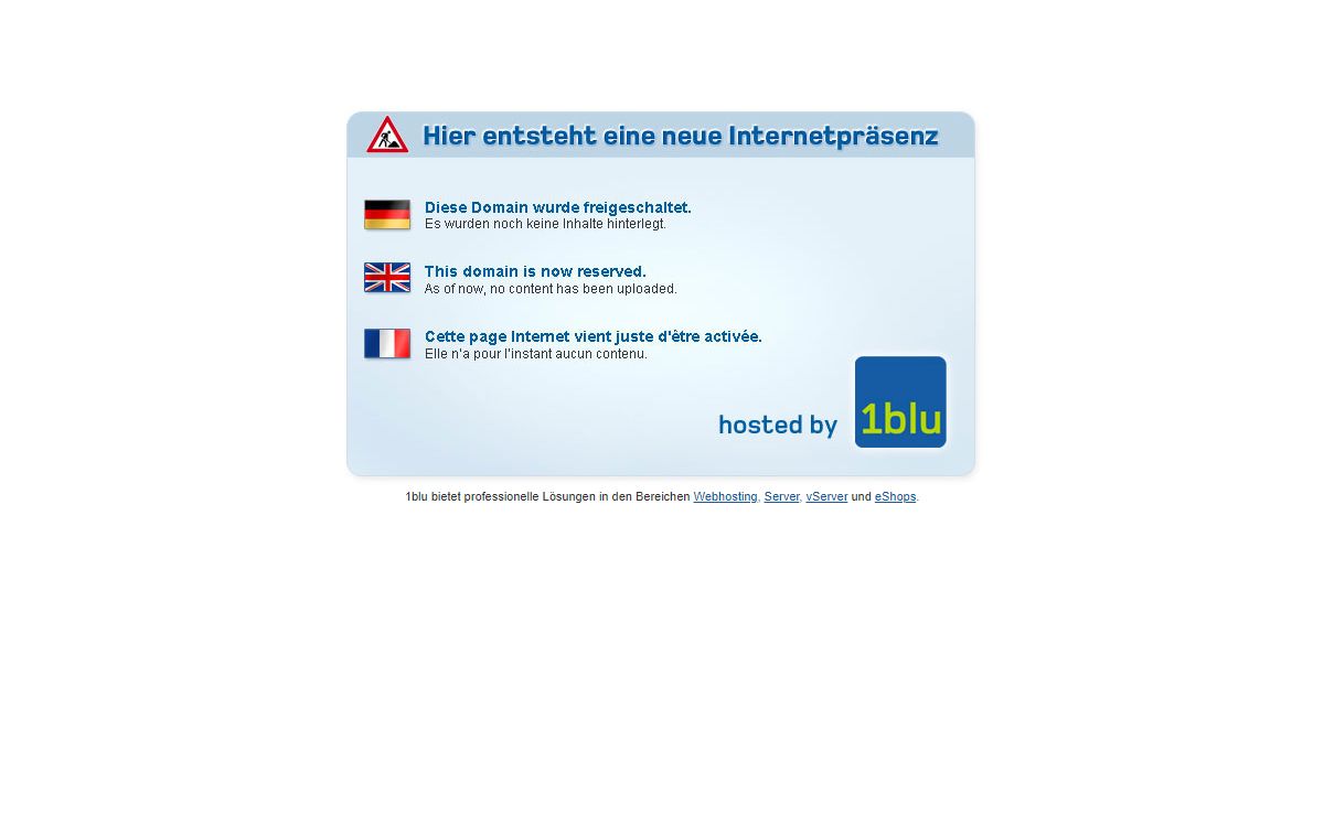 Hier entsteht eine neue Internetpräsenz - hosted by 1blu