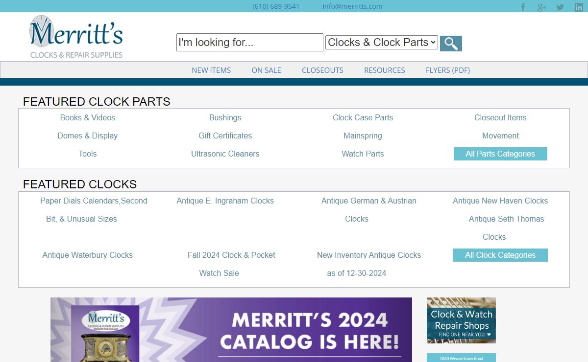 Home | Merritt's Clocks & Repair Supplies