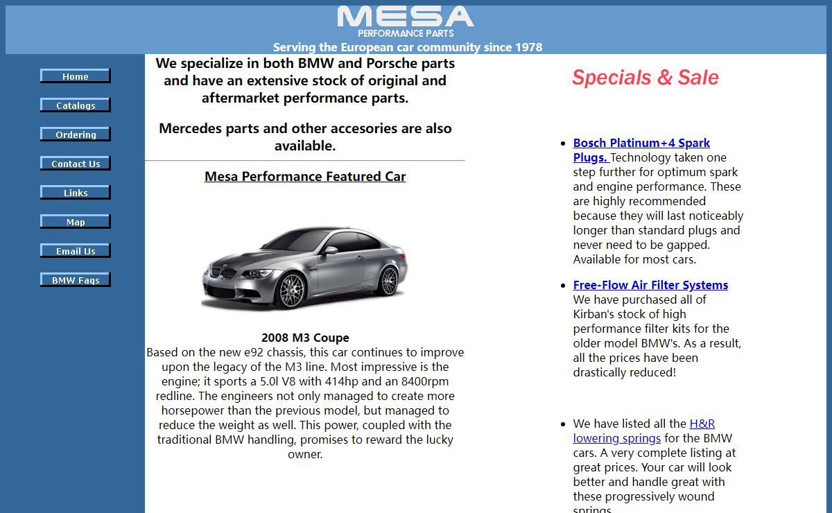 BMW Parts and Porsche Parts..Mesaperformance.com