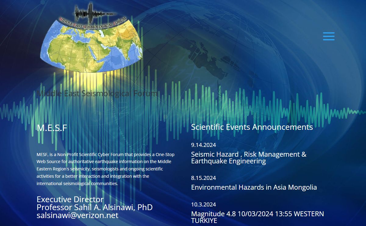 Middle East Seismological Forum (M.E.S.F) | Seismological achievements carried out on the Middle Eastern Region