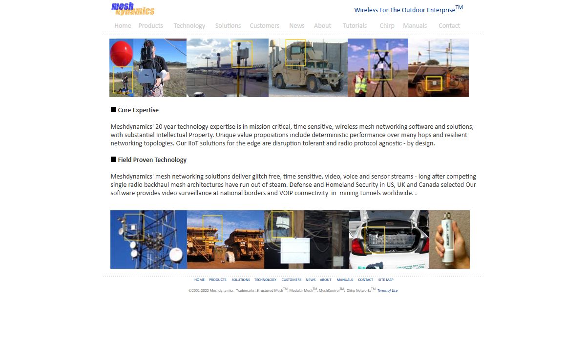 Industrial Mesh Networks used by U.S. Defense and DHS