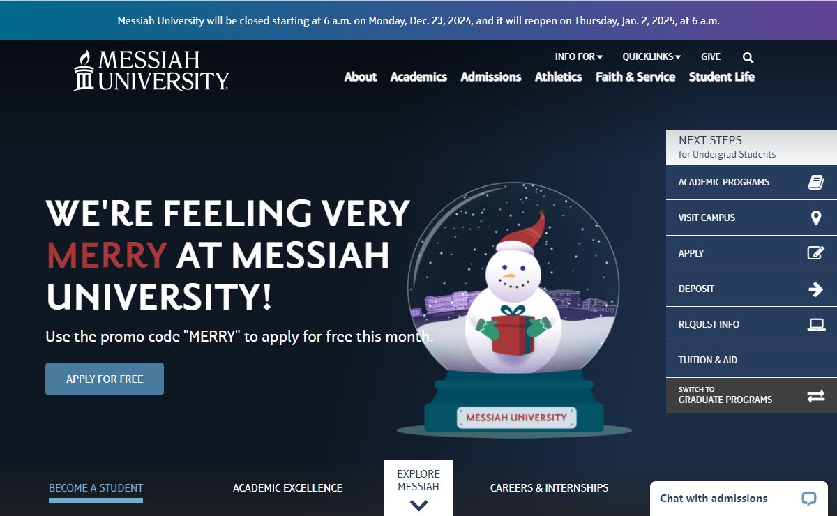 Messiah | Private, Christian University in Pennsylvania | Bachelor Master