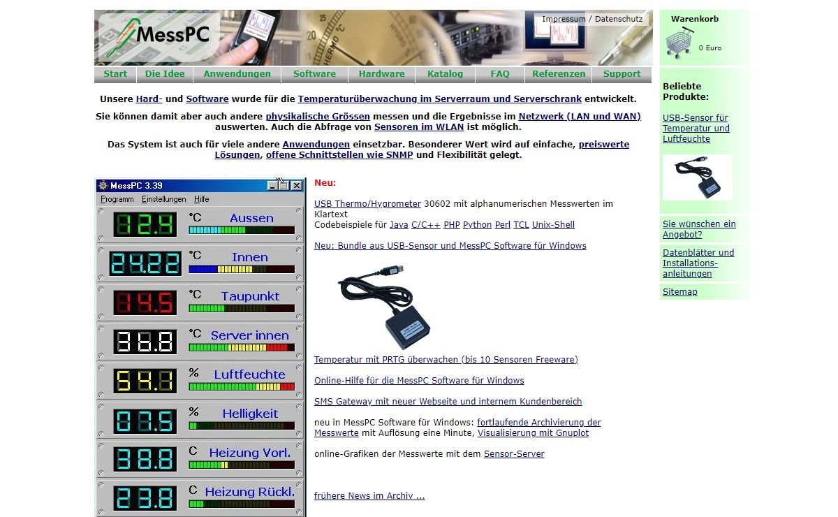 Überwachung Serverraum Temperatur Serverschrank Netzwerk LAN WLAN