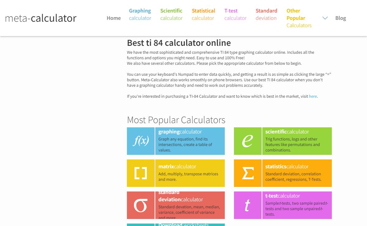 ti 84 online calculator | Meta Calculator