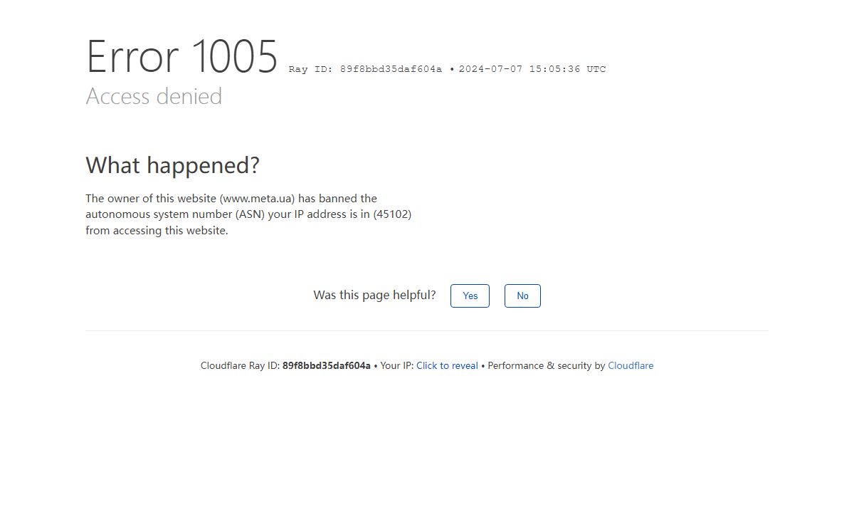 Access denied | www.meta.ua used Cloudflare to restrict access