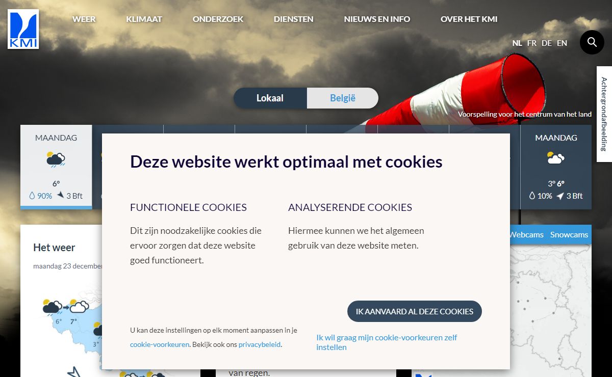Het weerbericht voor België - KMI