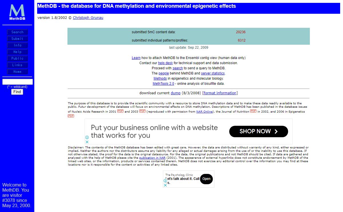 DNA Methylation Database