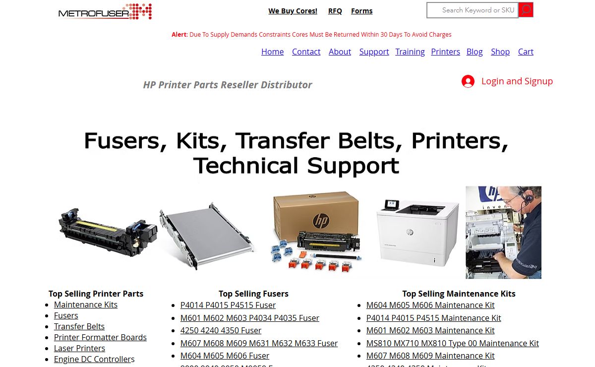 HP Printer Parts, Printer Fusers from Metrofuser Elizabeth NJ 2019