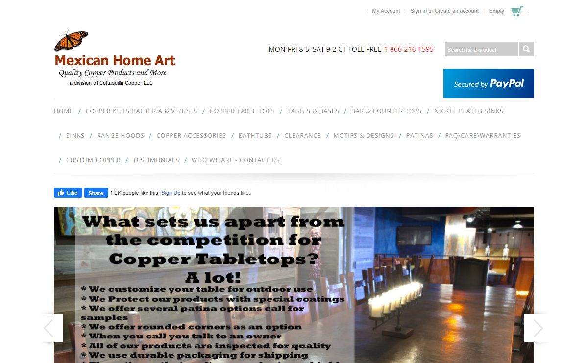 Handmade Copper Tables, Sinks, Range Hoods, and Bar Tops Mexican Home Art