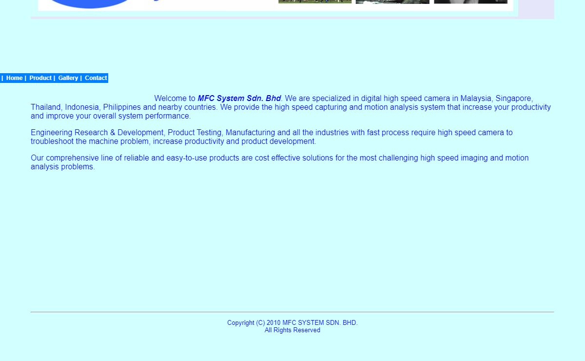 MFC System Sdn. Bhd. High Speed Camera