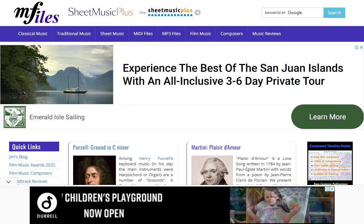 Music Files - free downloads: Sheet Music, MIDI, MP3, Classical, Traditional, Film