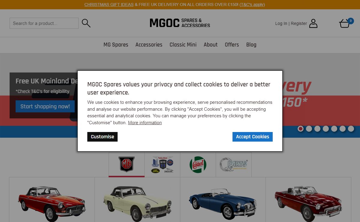 MGOC Spares: Specialists In MG Spares, Parts & Accessories